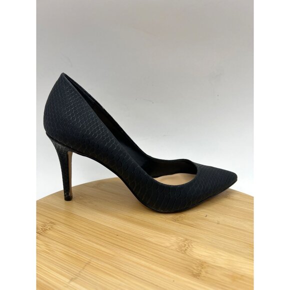 Pointed Toe Pumps Black‎ Snake Print Stiletto Heels Classic Shoes size 8M - Picture 1 of 14